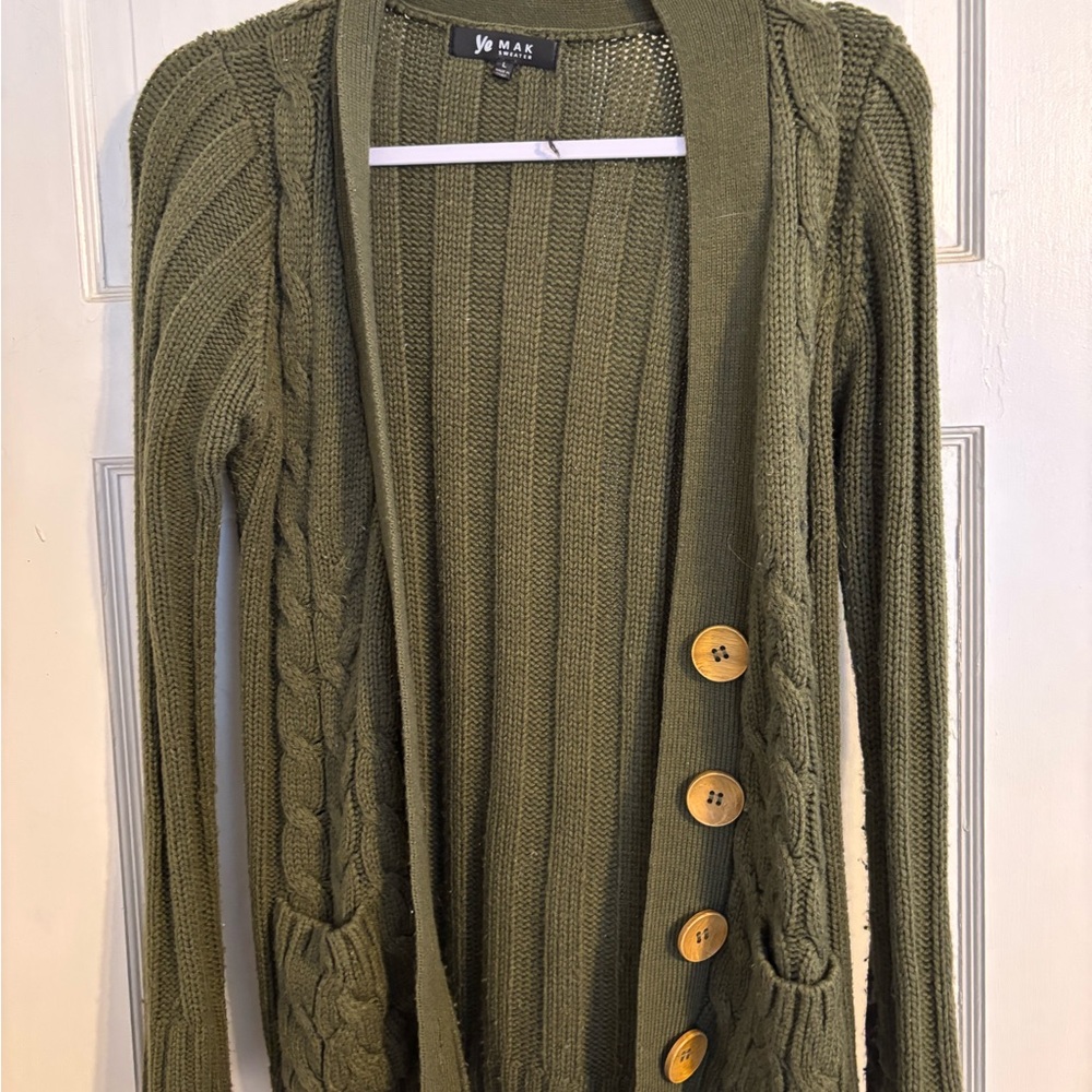 MAK Olive Green Knit Cardigan